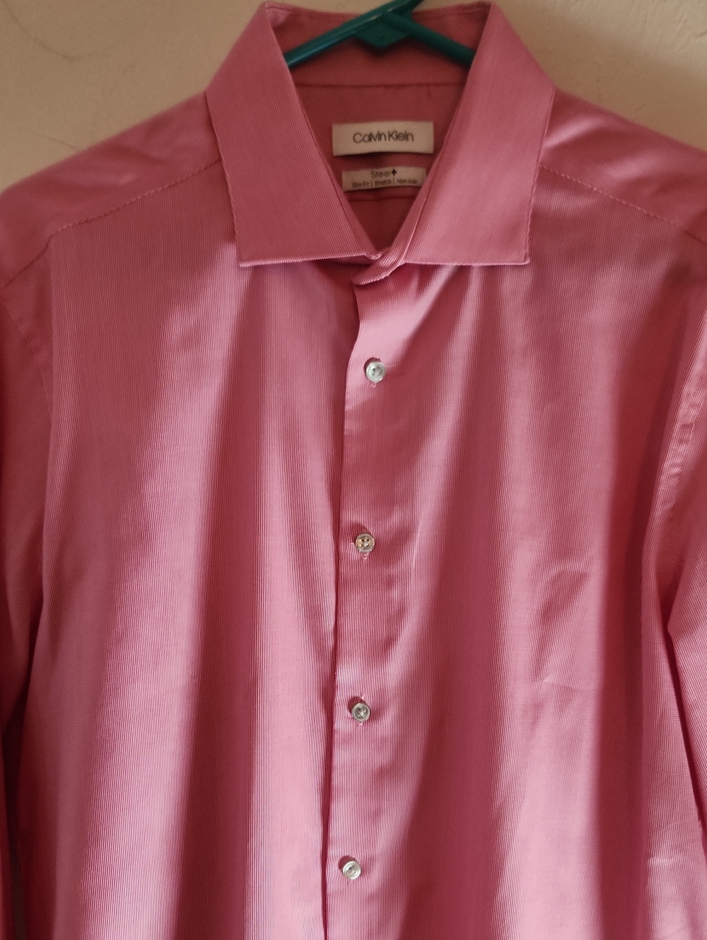 Calvin Klein Men’s Pink Point-Collar Dress Shirt